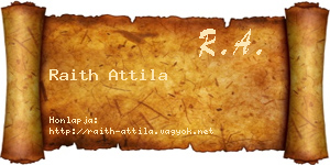 Raith Attila névjegykártya